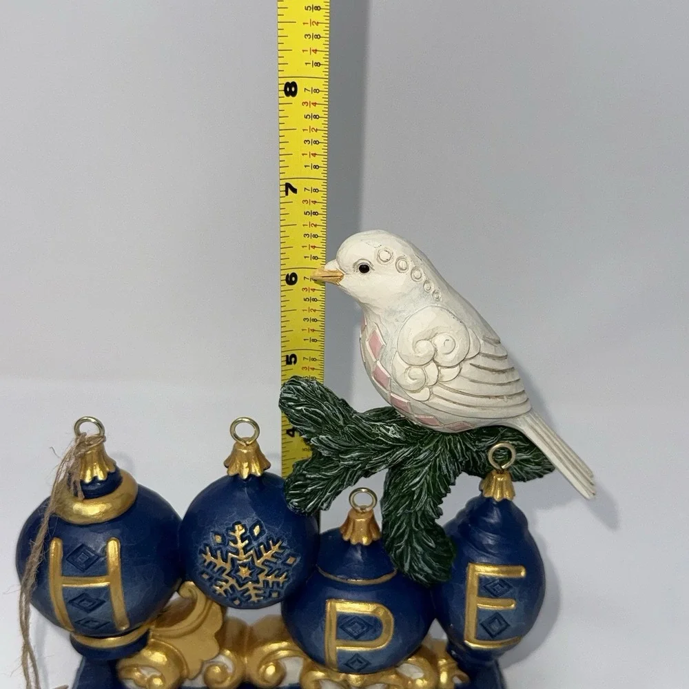NWT Jim Shore Peaceful Perch Blue & Gold Hope with Dove Figurine 6017042